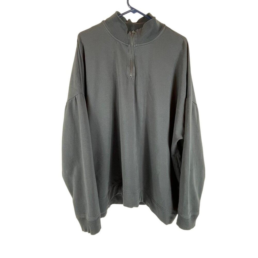 Barefoot Dreams CozyChic Lite Zip Sweater Shirt Sz 3X Womens‎ Blue Pullover